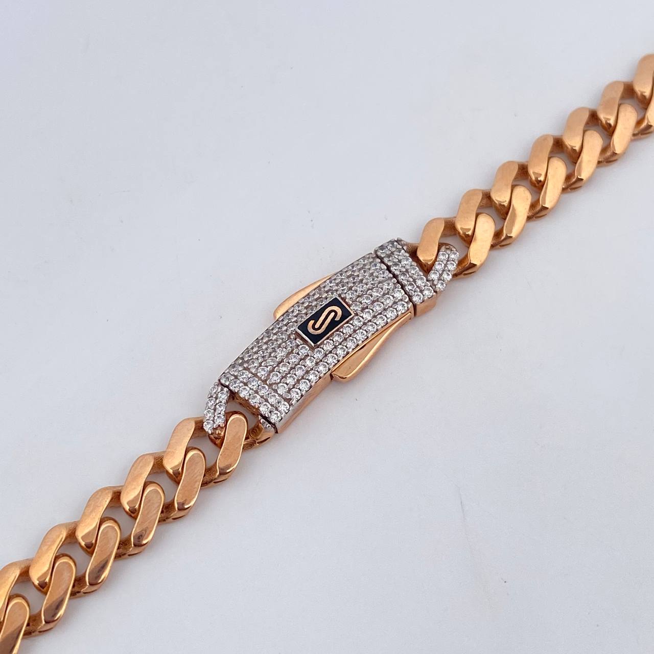 Cuban Links Infinity 26.4gr / 70.9cm / 6.2mm White Zircons Two-tone White Rose Gold +2 18K $