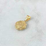 Dije Sagrado Corazón de Jesus 0.9gr / 2.2cm / Marco Floreado Oro Amarillo 18K