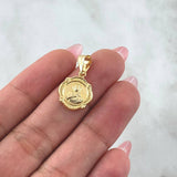 Dije Sagrado Corazón de Jesus 0.9gr / 2.2cm / Marco Floreado Oro Amarillo 18K