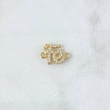 Charm of Fe 0.85gr / 1.3cm / White Zircons 18K Yellow Gold