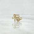 Charm of Fe 0.85gr / 1.3cm / White Zircons 18K Yellow Gold