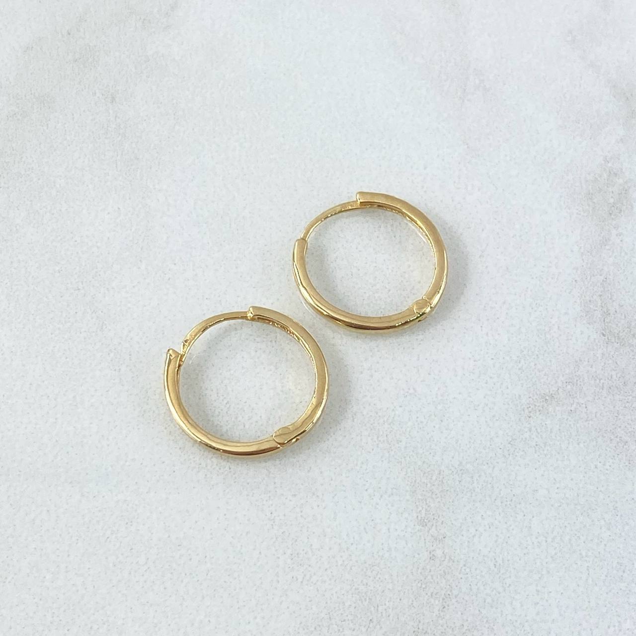 Candongas Kona 1.4gr / 1.5cm /  Oro Amarillo 18K *