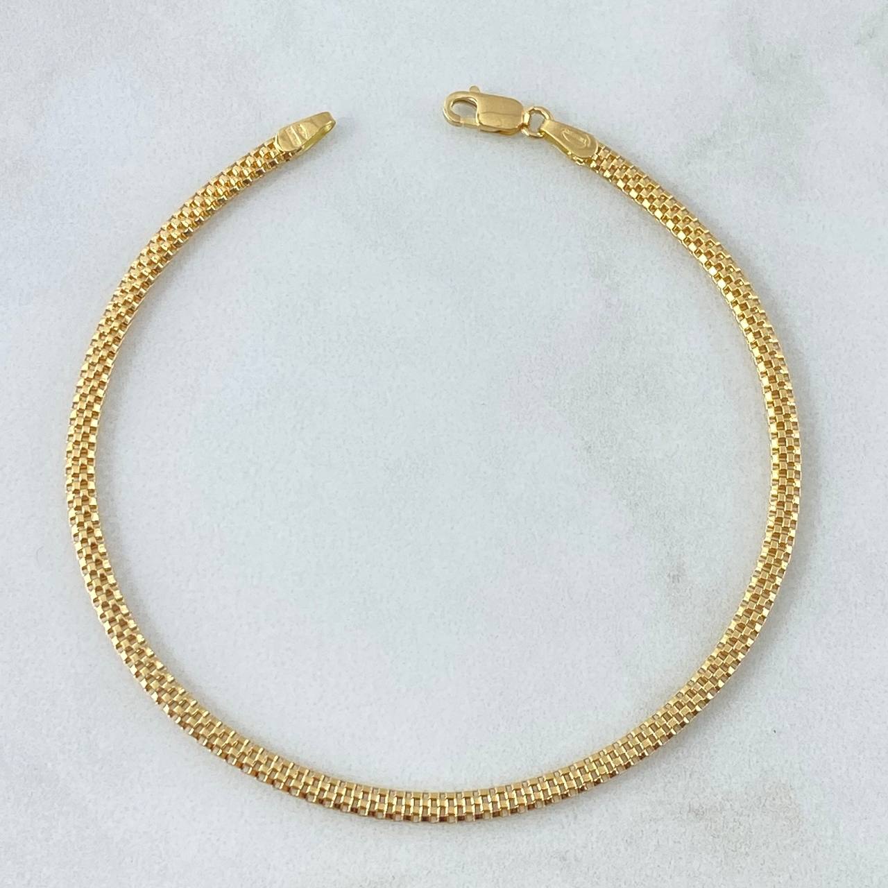 Bracelet Russian Barrel 3.3gr / 19cm / 2.7mm Flattened Yellow Gold +3 18K ©