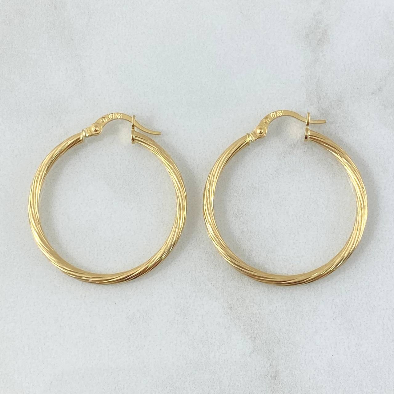 Hoop Earrings Lore 2.05gr / 3cm / Twisted 18K Yellow Gold