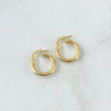 Hoop Earrings Lore 1.25gr / 1.4cm / Twisted 18K Yellow Gold