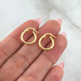 Hoop Earrings Lore 1.25gr / 1.4cm / Twisted 18K Yellow Gold