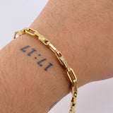 Pulso Cajón Rayado 5.6gr / 8 1/2 in / 4.9mm Oro Amarillo +4 18K ©