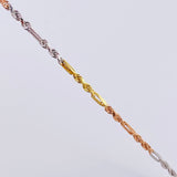 Pulso Lazo Intercalado 2.4gr / 7 1/2 in / 2.4mm Tres Oros +3 18K