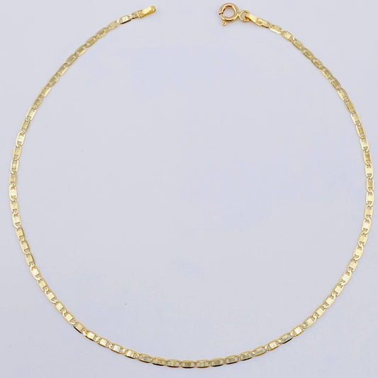 Tobillera Plana 1.5gr / 9 3/4 in / 1.7mm Oro Amarillo +3 18K