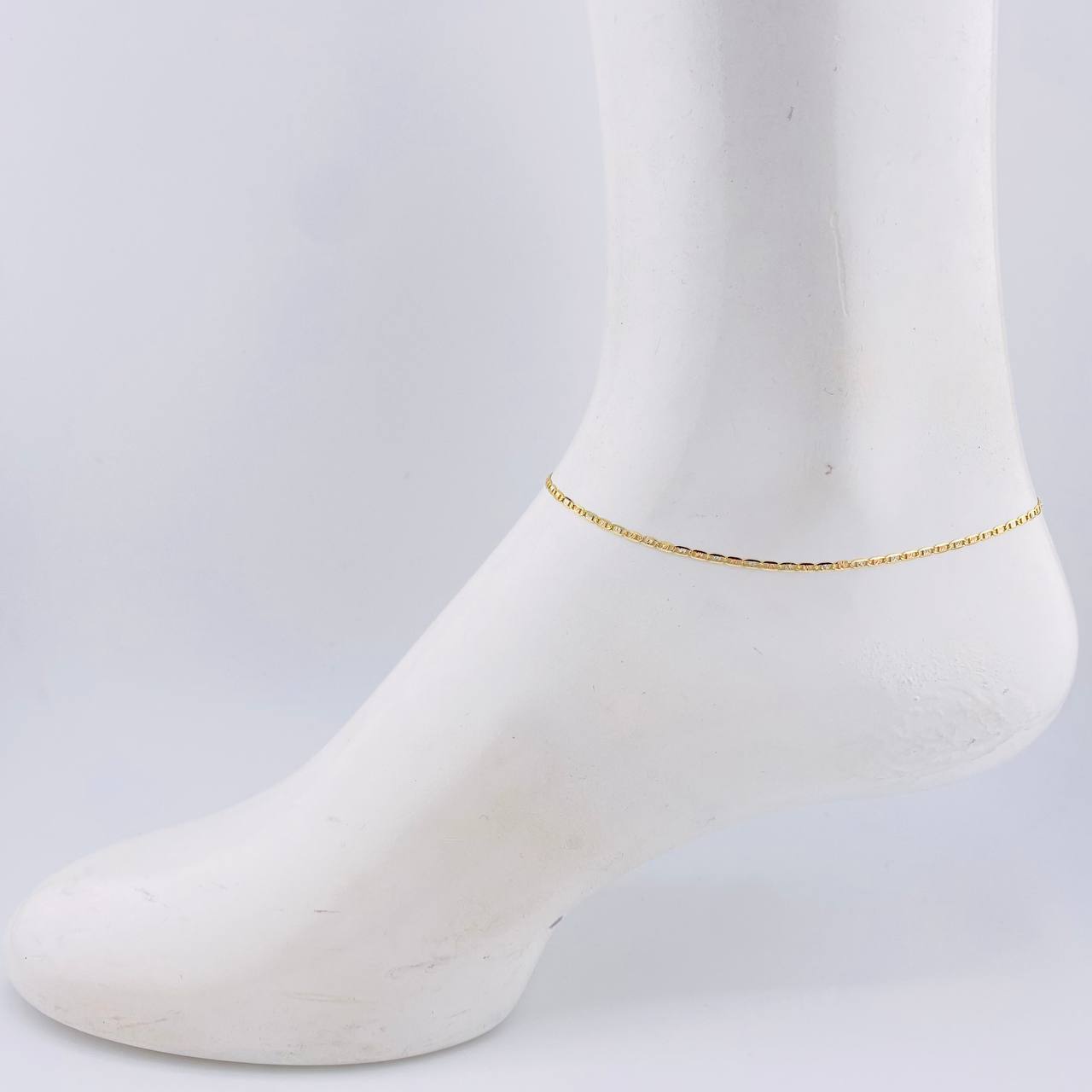 Tobillera Plana 1.5gr / 9 3/4 in / 1.7mm Tres Oros +3 18K