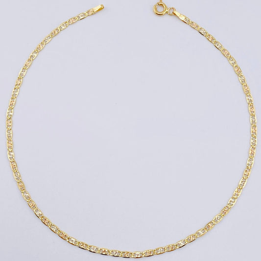 Tobillera Plana 2gr / 9 3/4 in / 2mm Tres Oros +3 18K