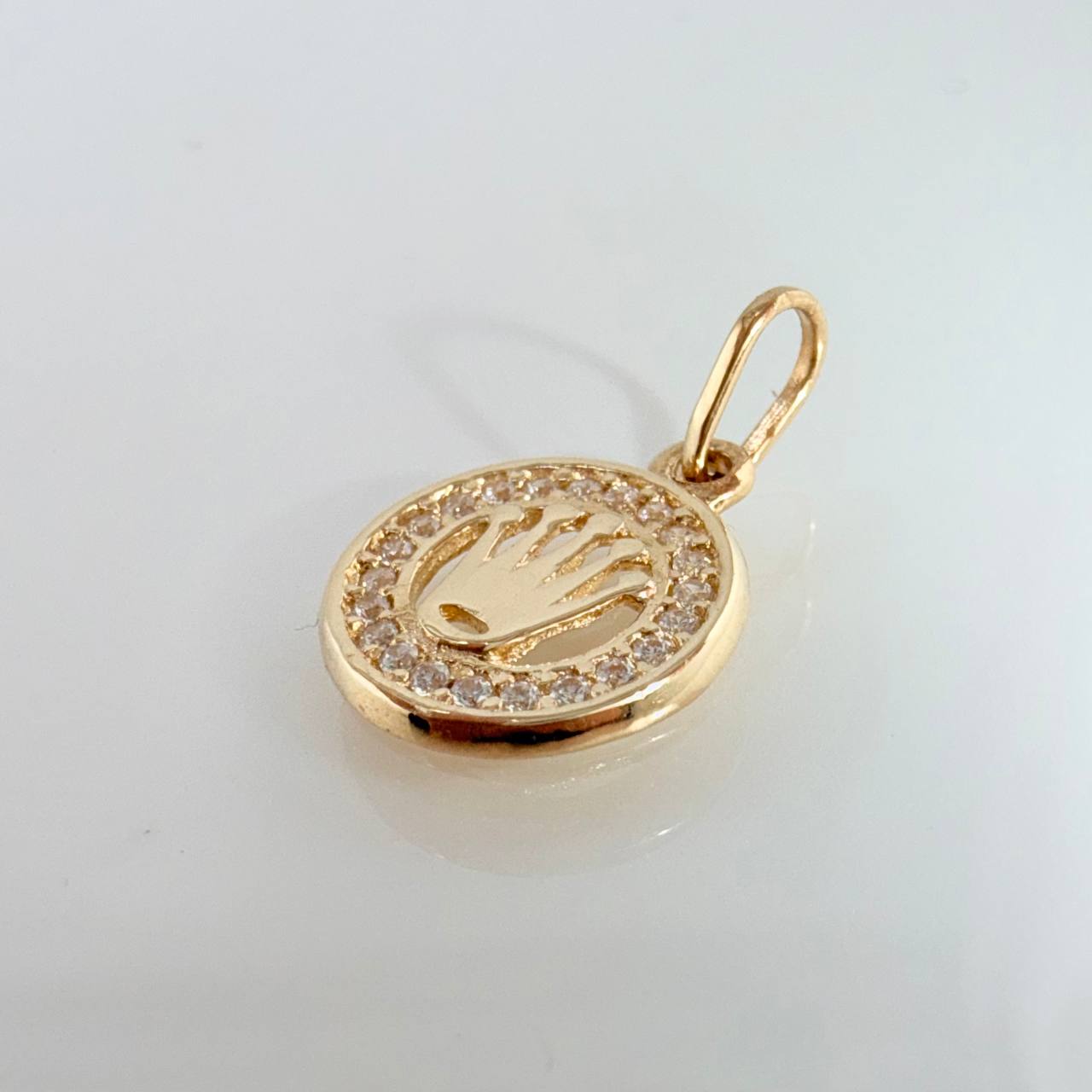 Dije Placa Corona Circular 1gr / 3/4 in / Oro Amarillo 18K ©