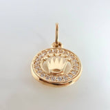 Dije Placa Corona Circular 1gr / 3/4 in / Oro Amarillo 18K ©