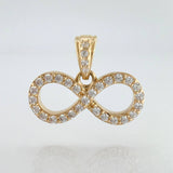 Dije Silueta Infinito Tupido 1.25gr / 3/4 in / Oro Amarillo 18K ©