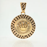 Dije Placa Corona Circular 7gr / 1 1/2 in / Oro Amarillo 18K ©