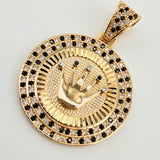 Dije Placa Corona Circular 7gr / 1 1/2 in / Oro Amarillo 18K ©