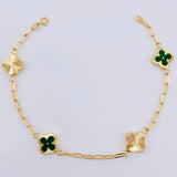 Pulso Cajon Trebol Doble Faz 3.8gr / 7 in / 10mm Oro Amarillo 18K ©