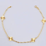 Pulso Aro Seguido Trebol Doble Faz 2.4gr / 7 3/4 in / 8mm Oro Amarillo 18K ©