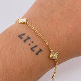 Pulso Aro Seguido Trebol Doble Faz 2.55gr / 7 1/2 in / 8mm Oro Amarillo 18K ©