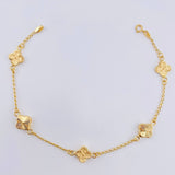 Pulso Aro Seguido Trebol Dorado 3.05gr / 7 1/2 in / 8.2mm Oro Amarillo 18K