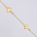 Pulso Aro Seguido Trebol Dorado 3.1gr / 7 1/2 in / 8mm Oro Amarillo 18K ©