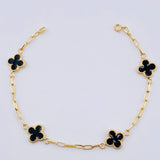 Pulso Cajon Trebol Doble Faz 3.15gr / 7 in / 10mm Oro Amarillo 18K ©