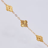 Pulso Aro Seguido Trebol Dorado 4.4gr / 7 3/4 in / 11mm Oro Amarillo Nac.Esp. 18K ©