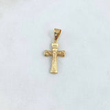 Dije Cruz Cristo Corteza 0.85gr / 3cm / Troquelado Oro Amarillo 18K