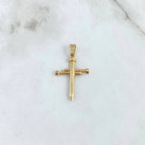 Dije Cruz Clavos 1.8gr / 3.6cm / Troquelado Oro Amarillo 18K