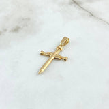 Dije Cruz Clavos 1.8gr / 3.6cm / Troquelado Oro Amarillo 18K