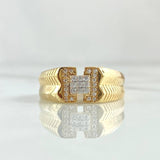Vertebrated Belt Ring 5.05gr / T9 1/4 / White Zircons 18K Yellow Gold