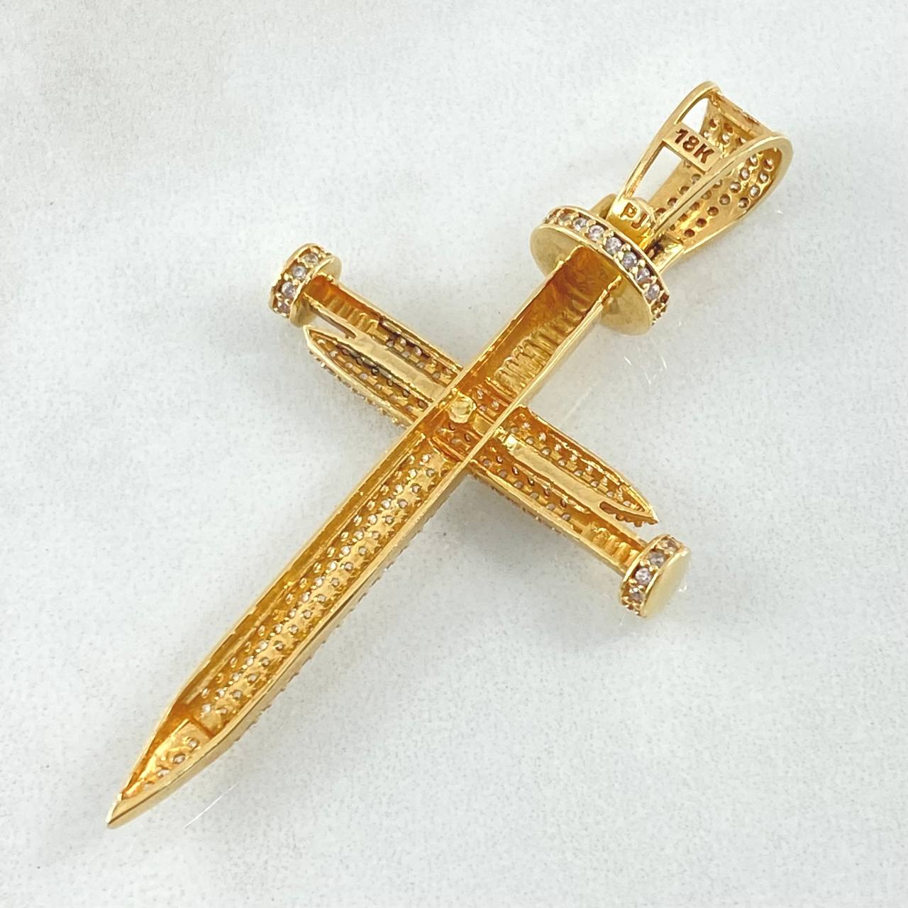 Pendant Nail Cross 7.5gr / 2.4in / 18K Gold ©
