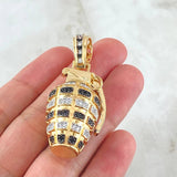 Pendant Pomegranate 20.35gr / 2.0in / Two Tone Yellow White 18K ©