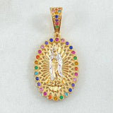 Dije Virgen De Guadalupe 4.35 g / 1 1/2 in Dos Oros Amarillo Blanco 18K