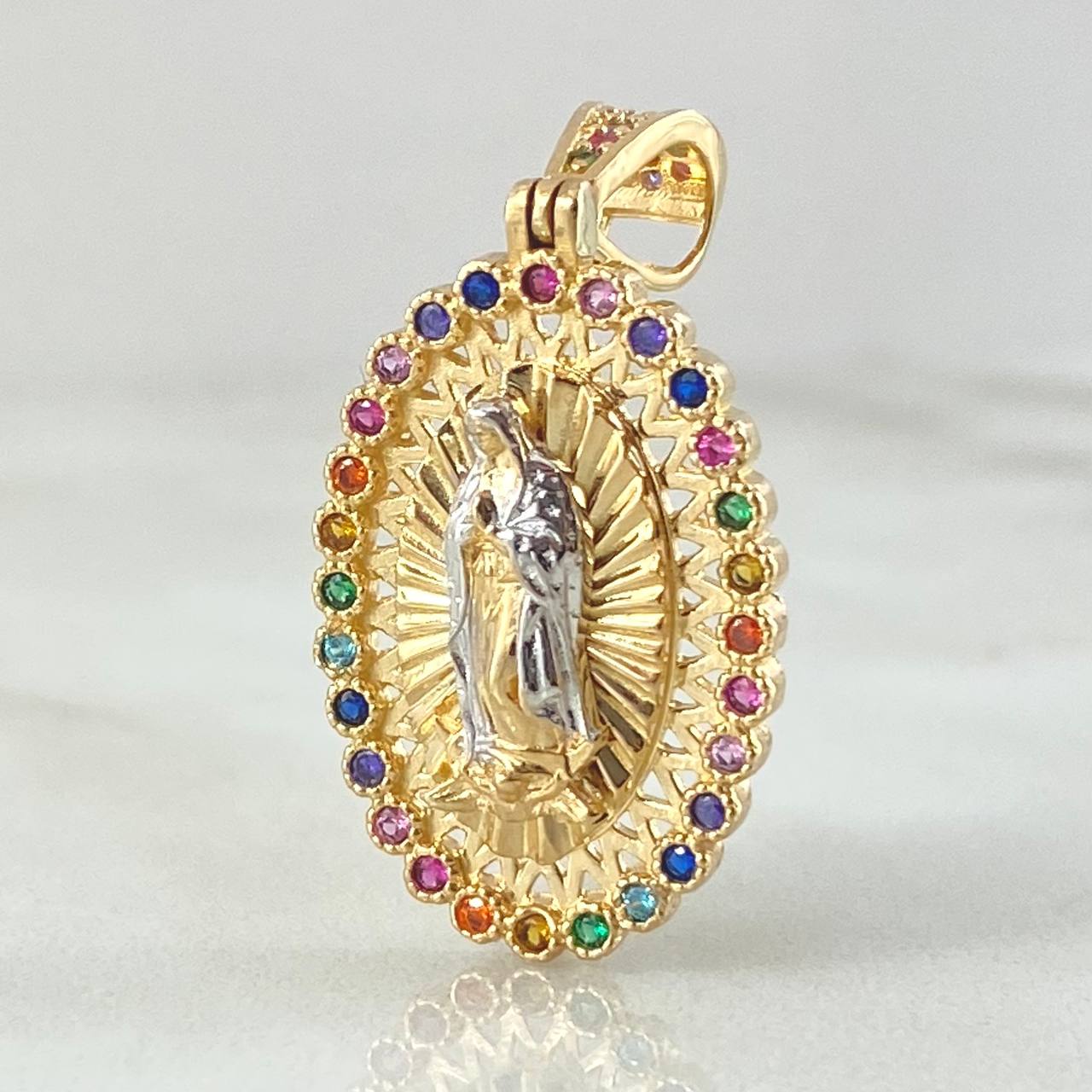 Dije Virgen Guadalupe 4.35gr / 3.5cm / Oro Amarillo Blanco 18K ©