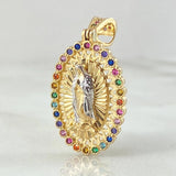 Dije Virgen De Guadalupe 4.35 g / 1 1/2 in Dos Oros Amarillo Blanco 18K