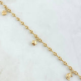 Tobillera GC Calabrote 4.25gr / 24.5cm / Estrella-Luna-Sol-Planeta Oro Amarillo 18K *