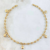 GC Calabrote Anklet 4.95gr / 24cm / Star-Moon-Sun-Heart -Crown RX 18K Yellow Gold *