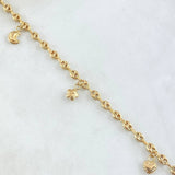 GC Calabrote Anklet 4.95gr / 24cm / Star-Moon-Sun-Heart -Crown RX 18K Yellow Gold *