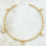 GC Calabrote Ankle Bracelet 4.9gr / 24.5cm / Elephant-Butterfly-Cat-Ladybug-Airplane 18K Yellow Gold ©