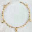 GC Calabrote Anklet 4.92gr / 24cm / Bear TS-Airplane-Ladybug-Virgen Milagrosa 18K Yellow Gold