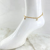 GC Calabrote Anklet 4.92gr / 24cm / Bear TS-Airplane-Ladybug-Virgen Milagrosa 18K Yellow Gold
