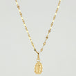 Set Cadena y Dije Flor Espejo + Virgen Guadalupe 1.25gr / 17 3/4 in / 1.3mm Oro Amarillo 18K *