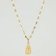 Mirror Flower Chain Set + Pendant Pendant Virgin of Guadalupe / 1.25gr / 18 in Yellow Gold 18K
