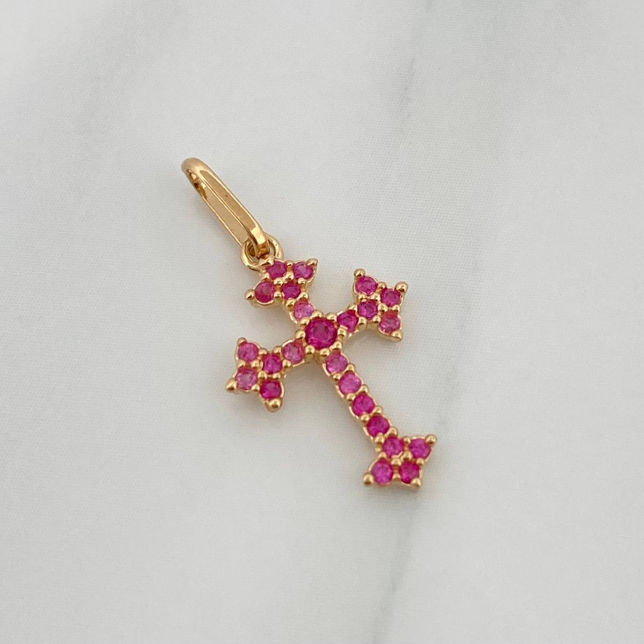 Gothic Cross Pendant 0.6gr / 3/4 in / Yellow Gold 18K %