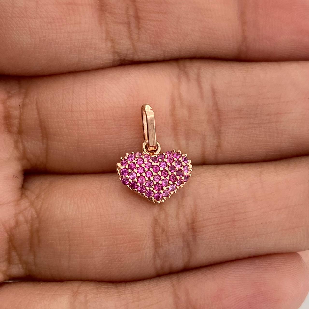 Dije Corazón Tupido 0.85gr / 1/2 in / Oro Rosa 18K %