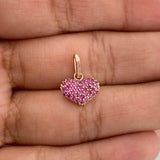 Dije Corazón Tupido 0.85gr / 1/2 in / Oro Rosa 18K %