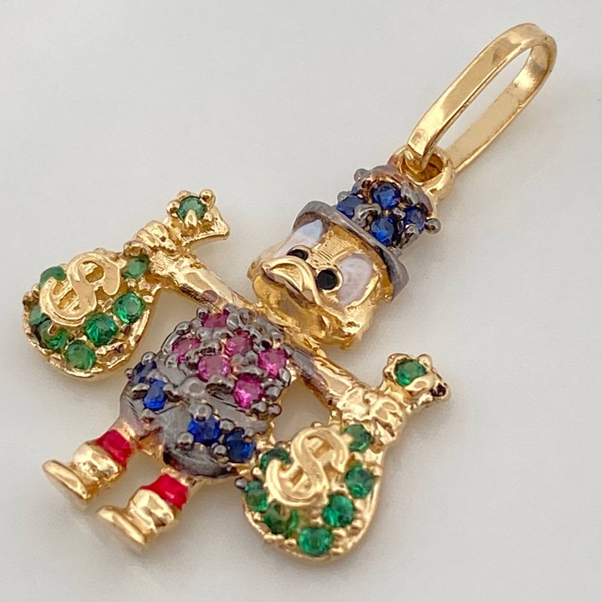 Dije Pato Bolsas de Dinero 1.7gr / 1 in / Dos Oros Negro Amarillo 18K %