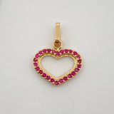 Heart Silhouette Pendant 0.8gr / 1 in / Yellow Gold 18K %