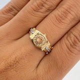 Anillo Corona 3.8gr / T6 1/4 / Dos Oros Amarillo Blanco 18K %